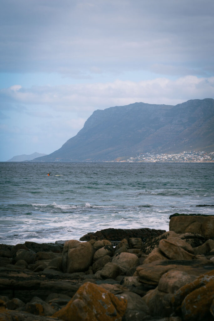 Ocean with kayak and Cape Peninsula