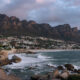 Panoramic view over Camps Bay during sunset