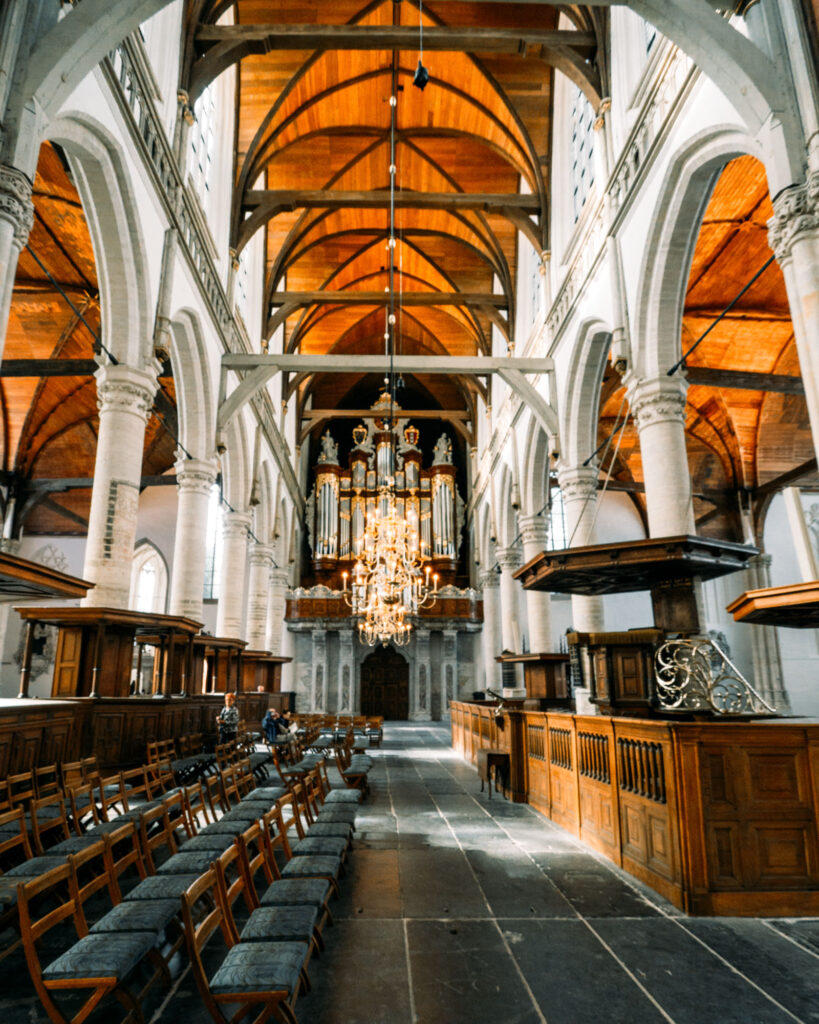 Interior of The Old Church (De Oude Kerk) in Amsterdam