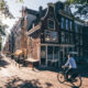 Bicycle at a typical Amsterdam street corner.