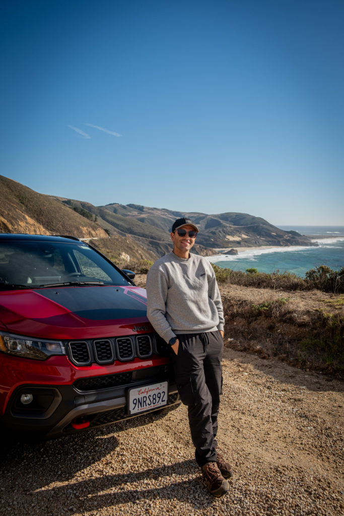 Bixby Bridge with David and rental car.
