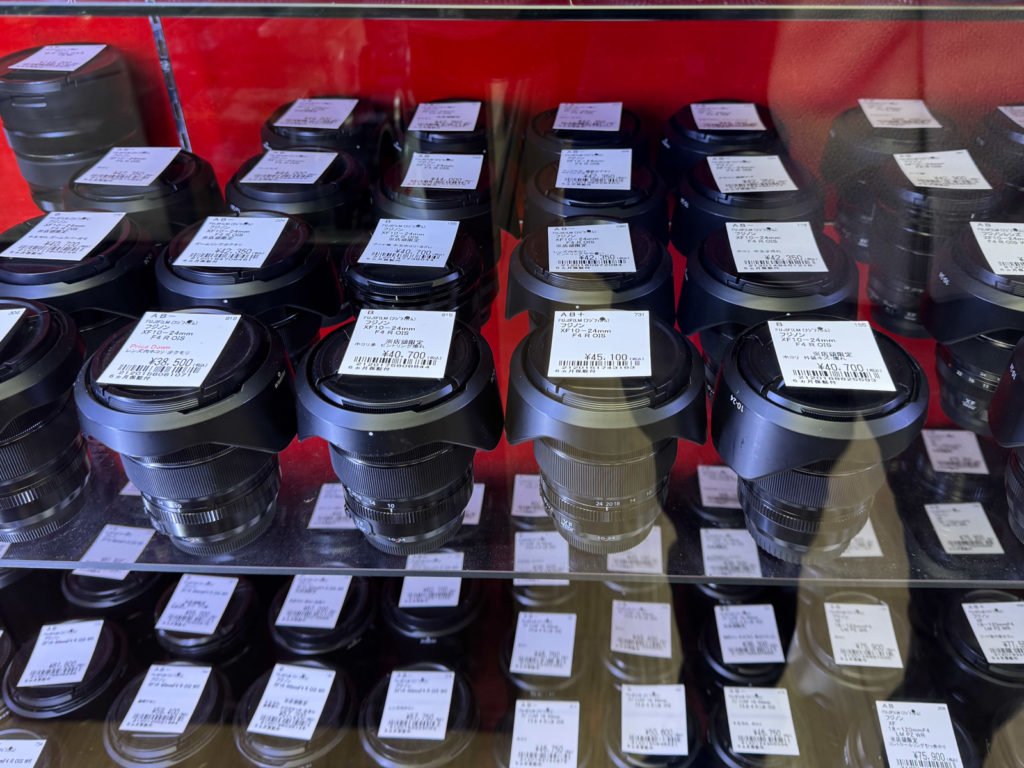 Fuji lenses at Fujiya Camera in Nakano.