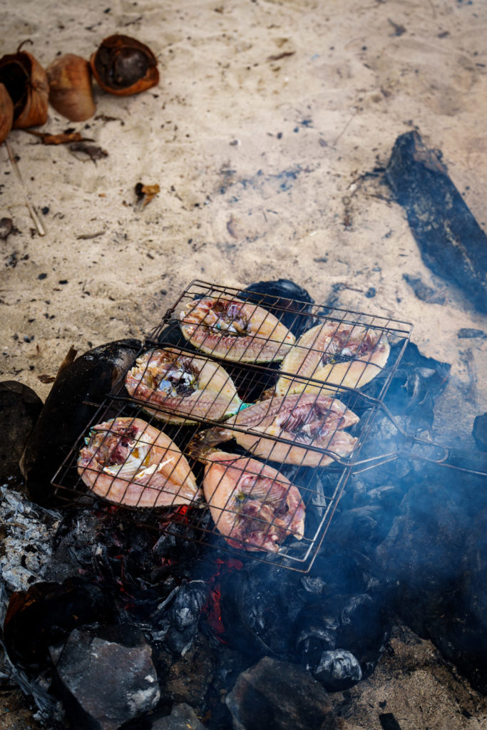 Fish on the BBQ at Pulau Babi.