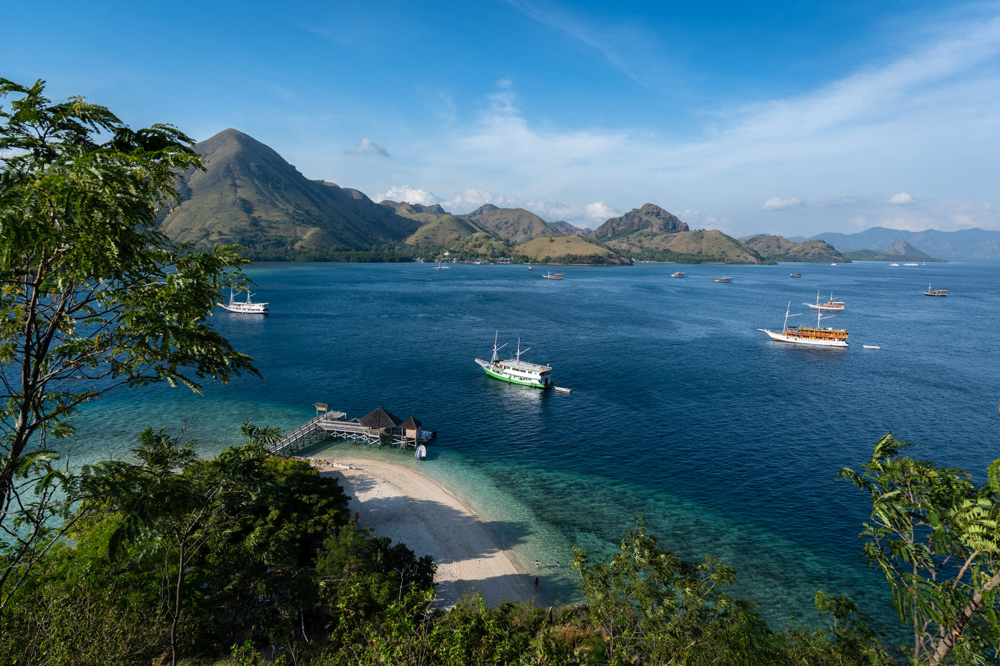 View over Kelor Island from the top of the hill.