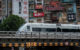 High speed train passing the overpass at LaoDongMen street in Shenzhen