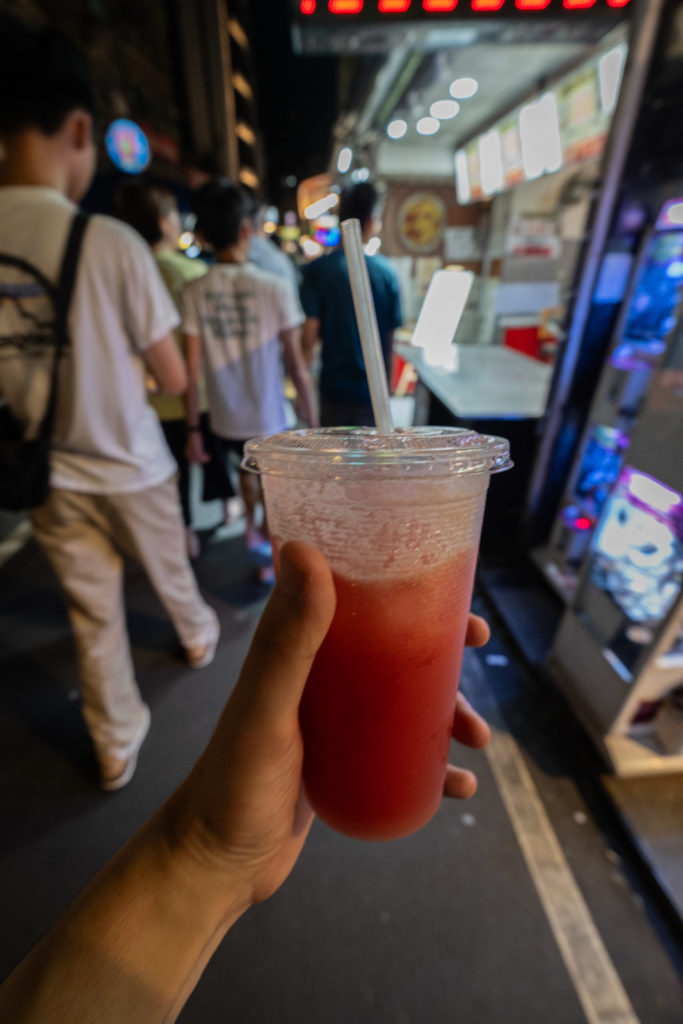 Watermelon juice on Raohe Night Market