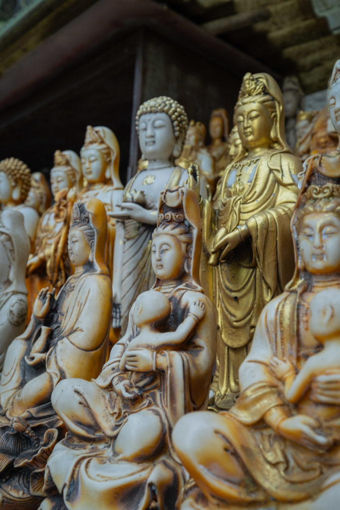 Taipei elephant mountain trail temple statues