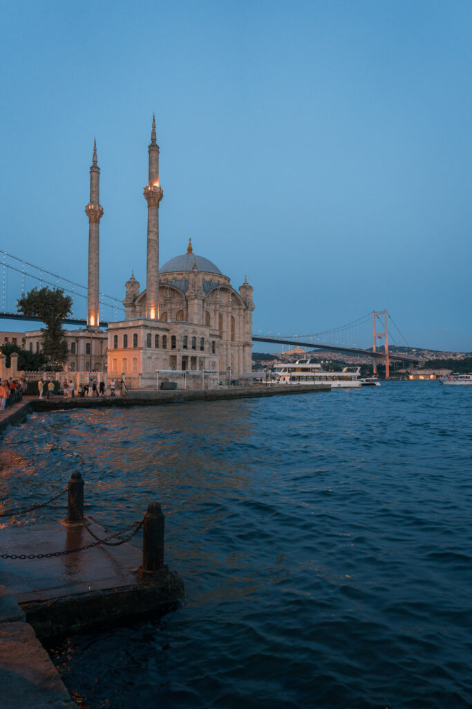 Ortaköy Mosque during blue hour