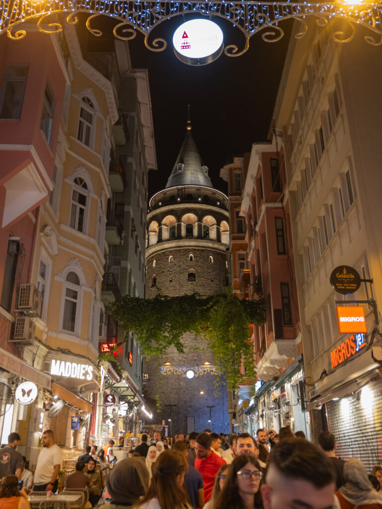 Galata tower area by night