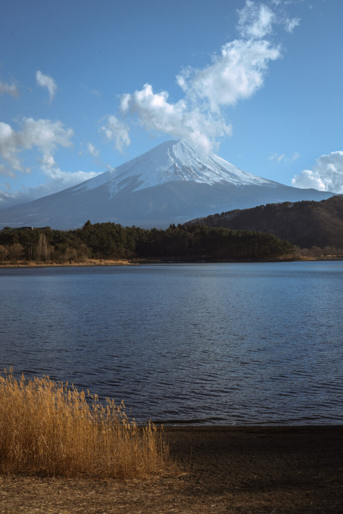 Lake Kawaguchiko with mount Fuji in the background