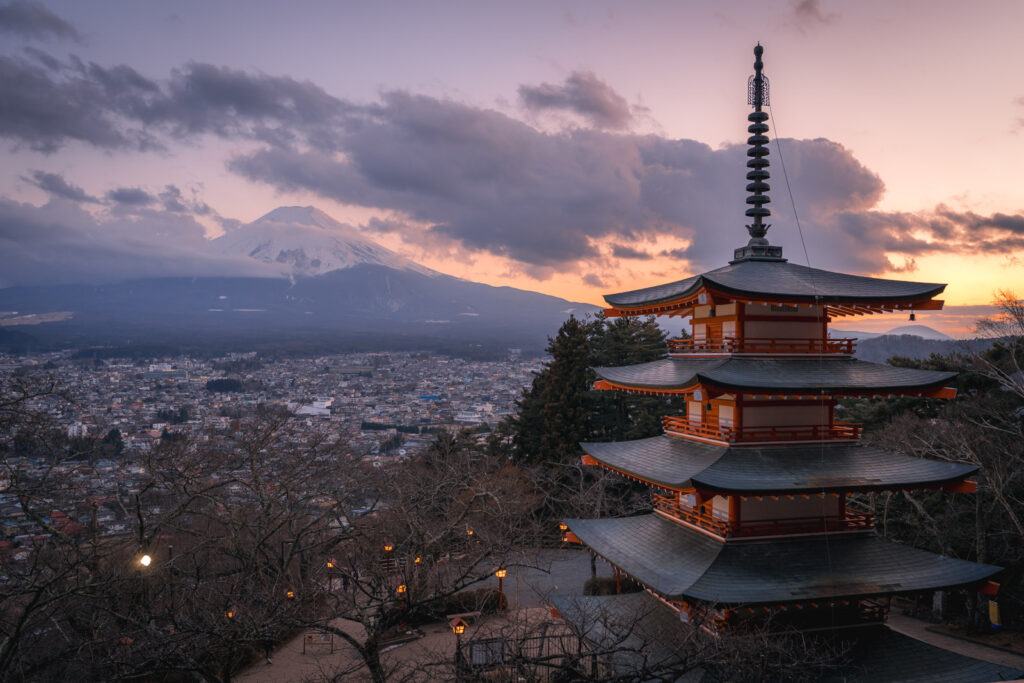 Chureito Pagoda sunset