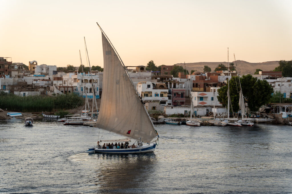 Aswan Nile in evening