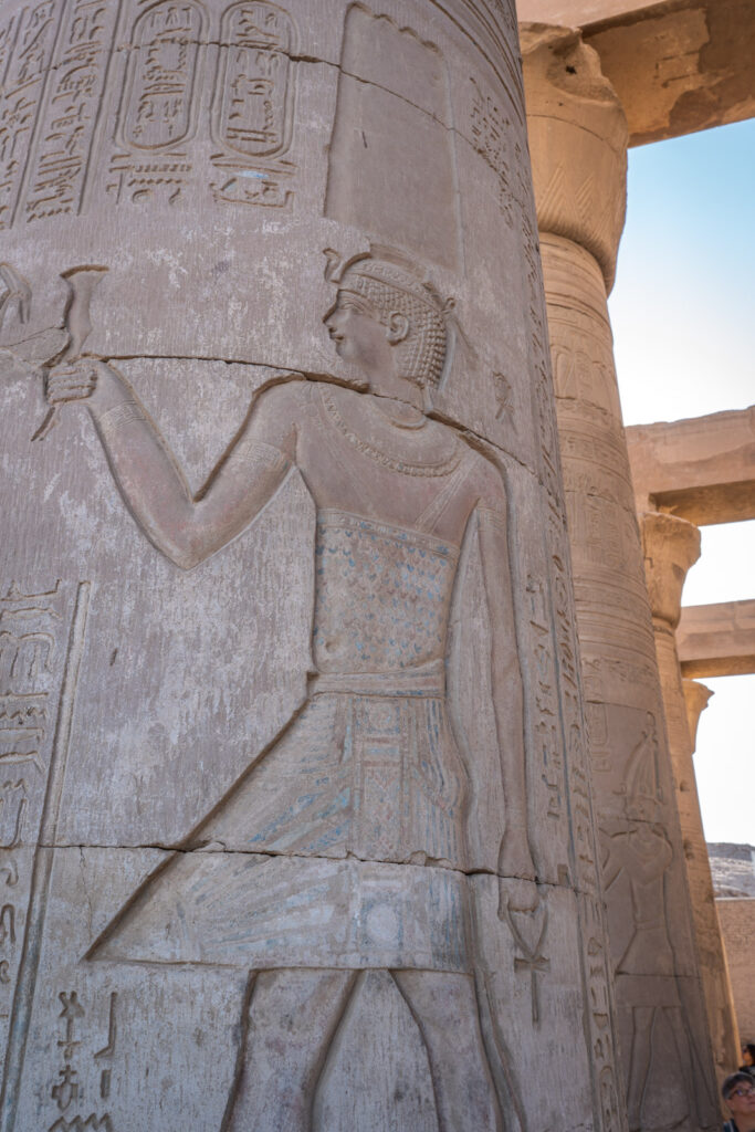 Hieroglyphs on Pillars in Kom Ombo Temple