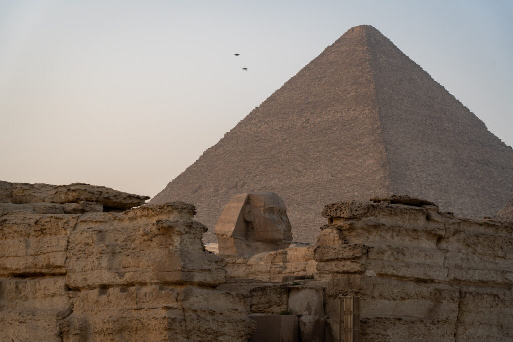 The Sphinx and Pyramids of Giza.