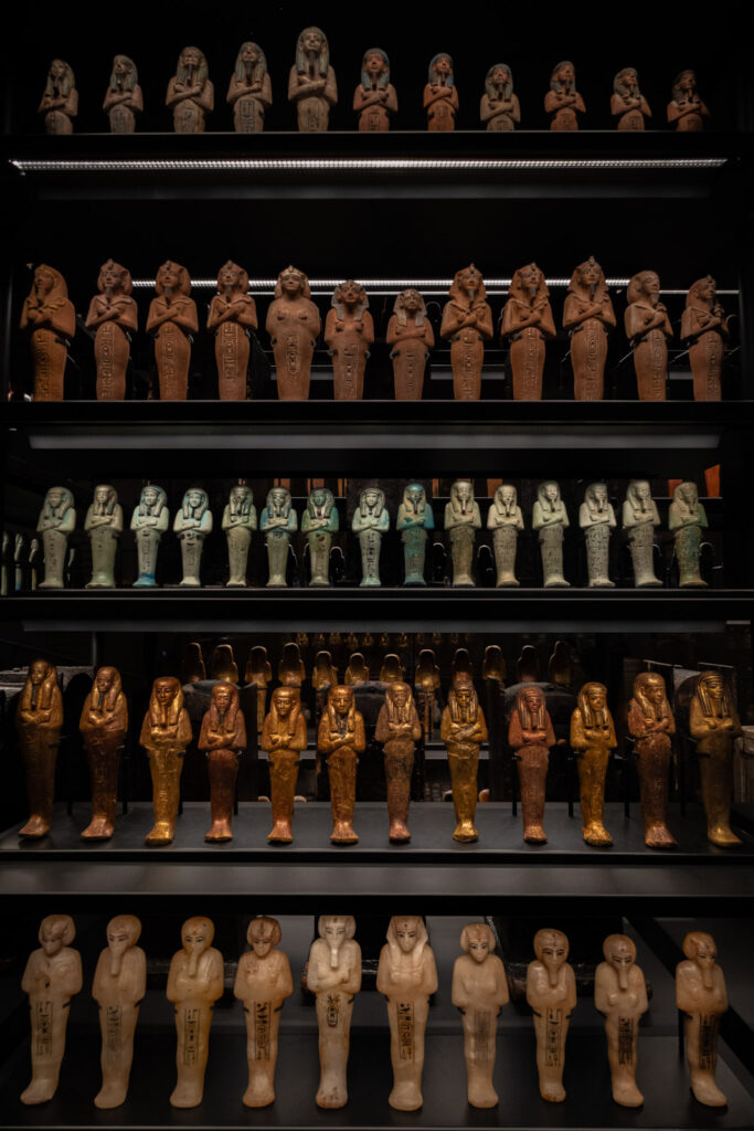 Treasures found in the Tomb of Tutankhamun.