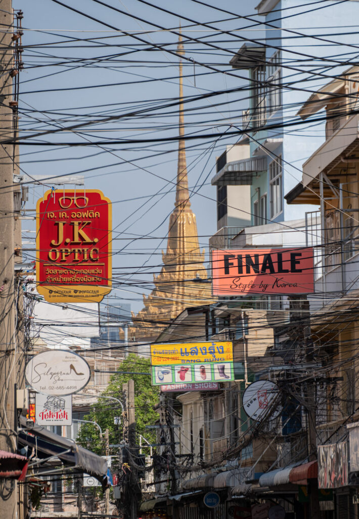 China Town Bangkok Streets with powerlines