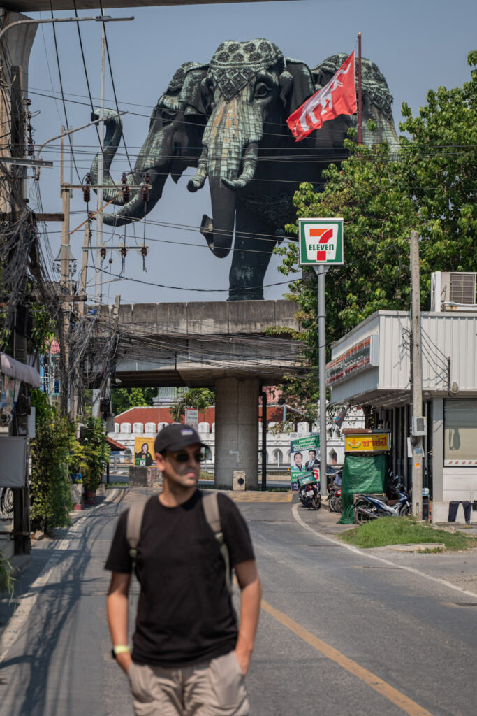 David with the Erawan Museum and 7-ELEVEN in the background