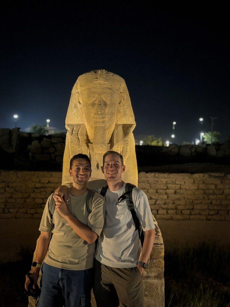 Us at the of the Sphinx by night