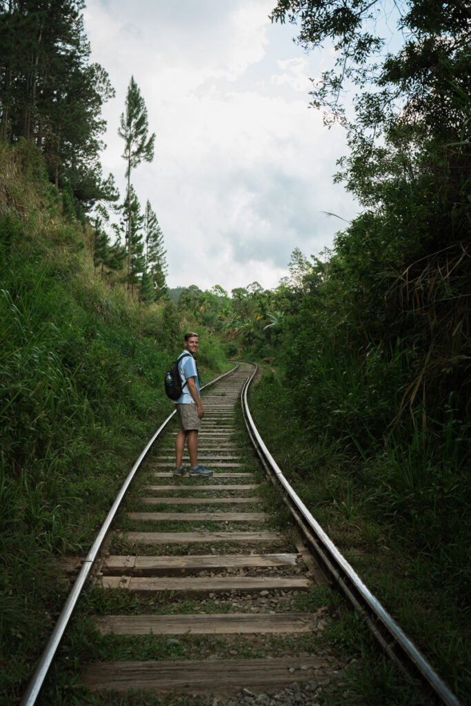 Hiking along the train tracks in Ella