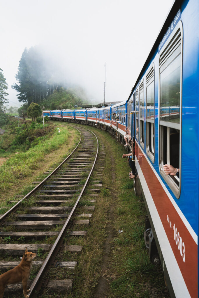 Kandy to Ella train passing trough the clouds