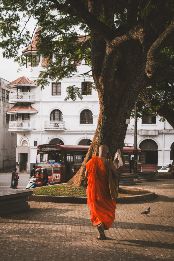 Monk walking on the streets of Kandy