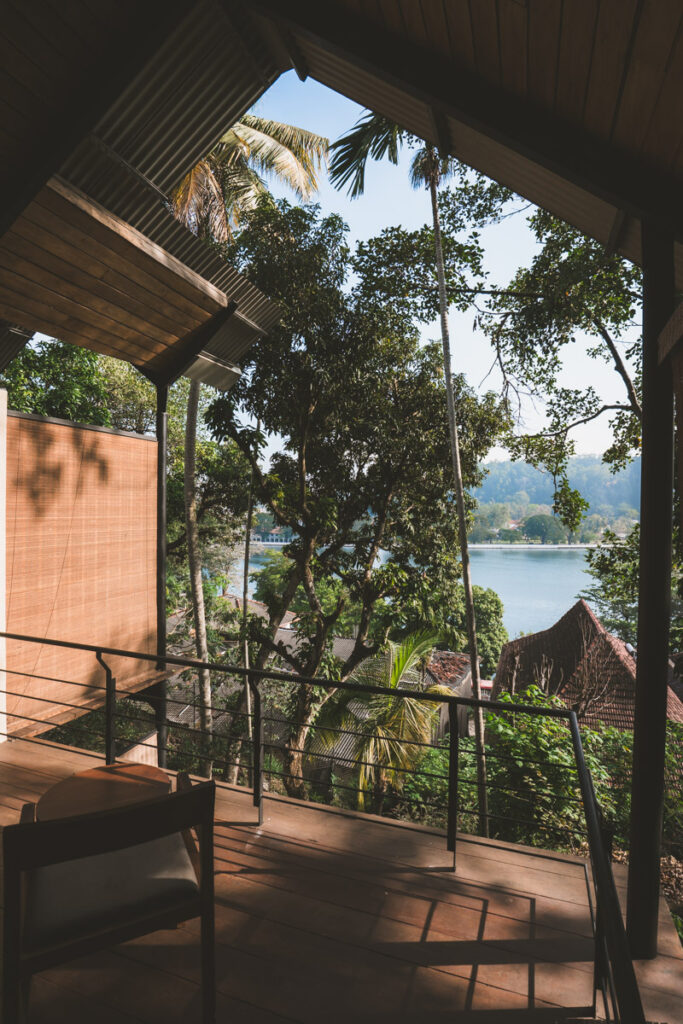 View of Kandy Lake from our balcony at SWP Eco Lodge