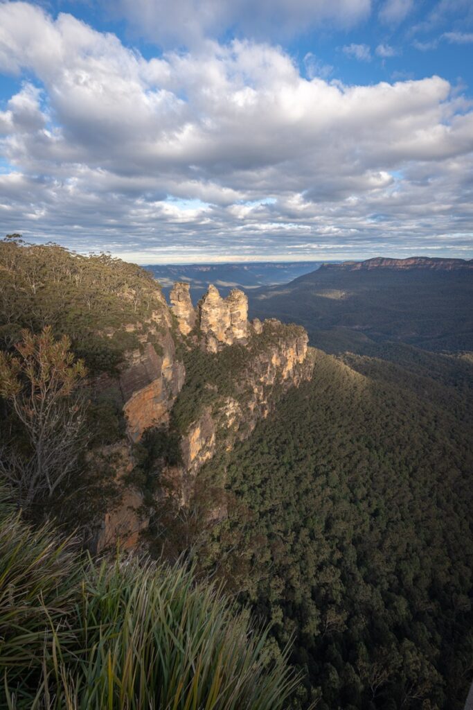 Three Sisters from Echo Point at golden hour