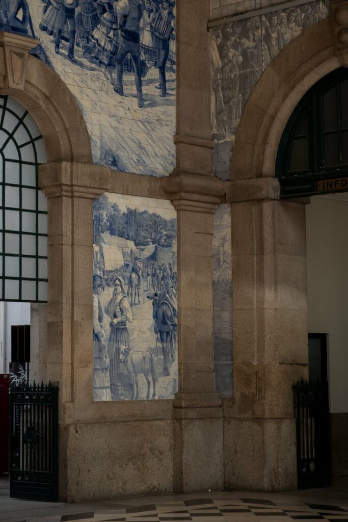 Traditional Portuguese tile art at Porto São Bento station