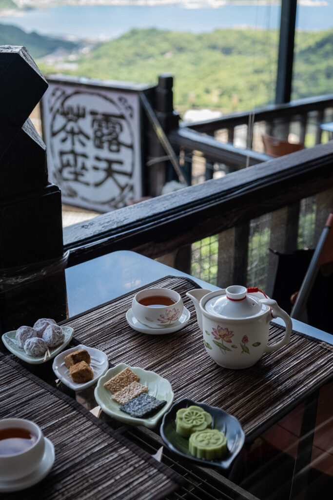 Tea set in A-Mei tea house Jiufen