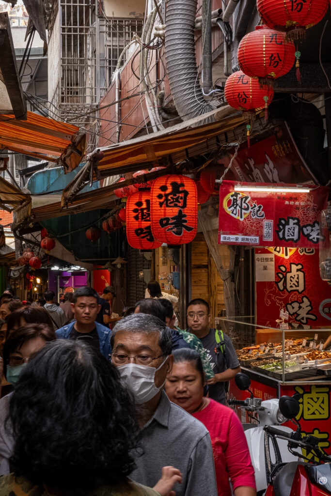 People in Jiufen Old street