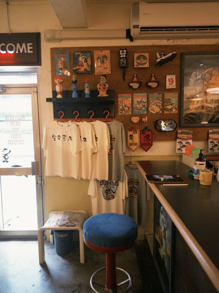 Coffee Dumbo merchandise inside of the shop